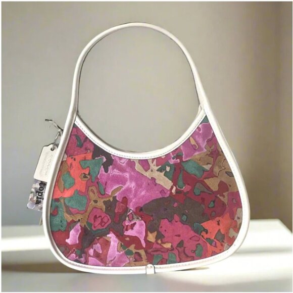 Coach Ergo Bag Upcrushed Upcrafted Pink Red Leather Coachtopia Shoulder CP404 - Picture 1 of 12